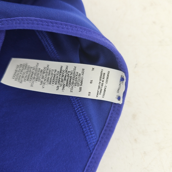 Nike Women's Vibrant Blue Sports Bra with Black Band - Picture 2 of 3